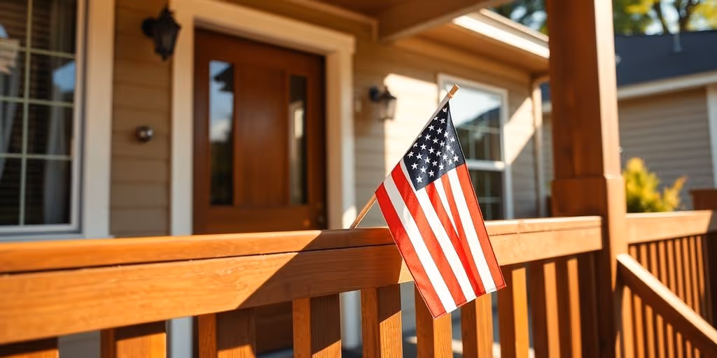 Military home, American flag