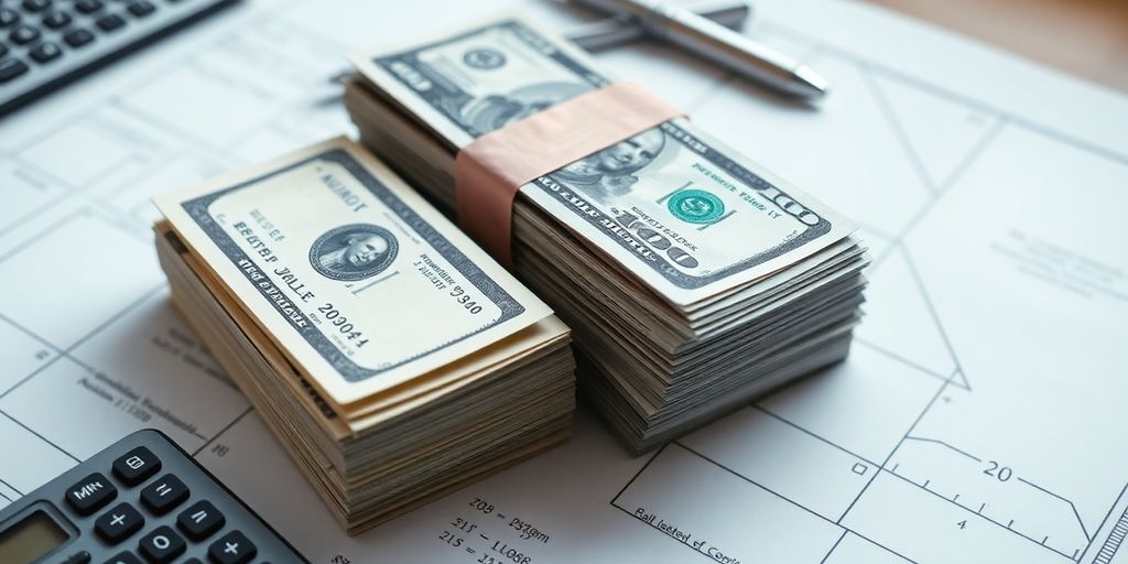 Loan comparison on a home blueprint.