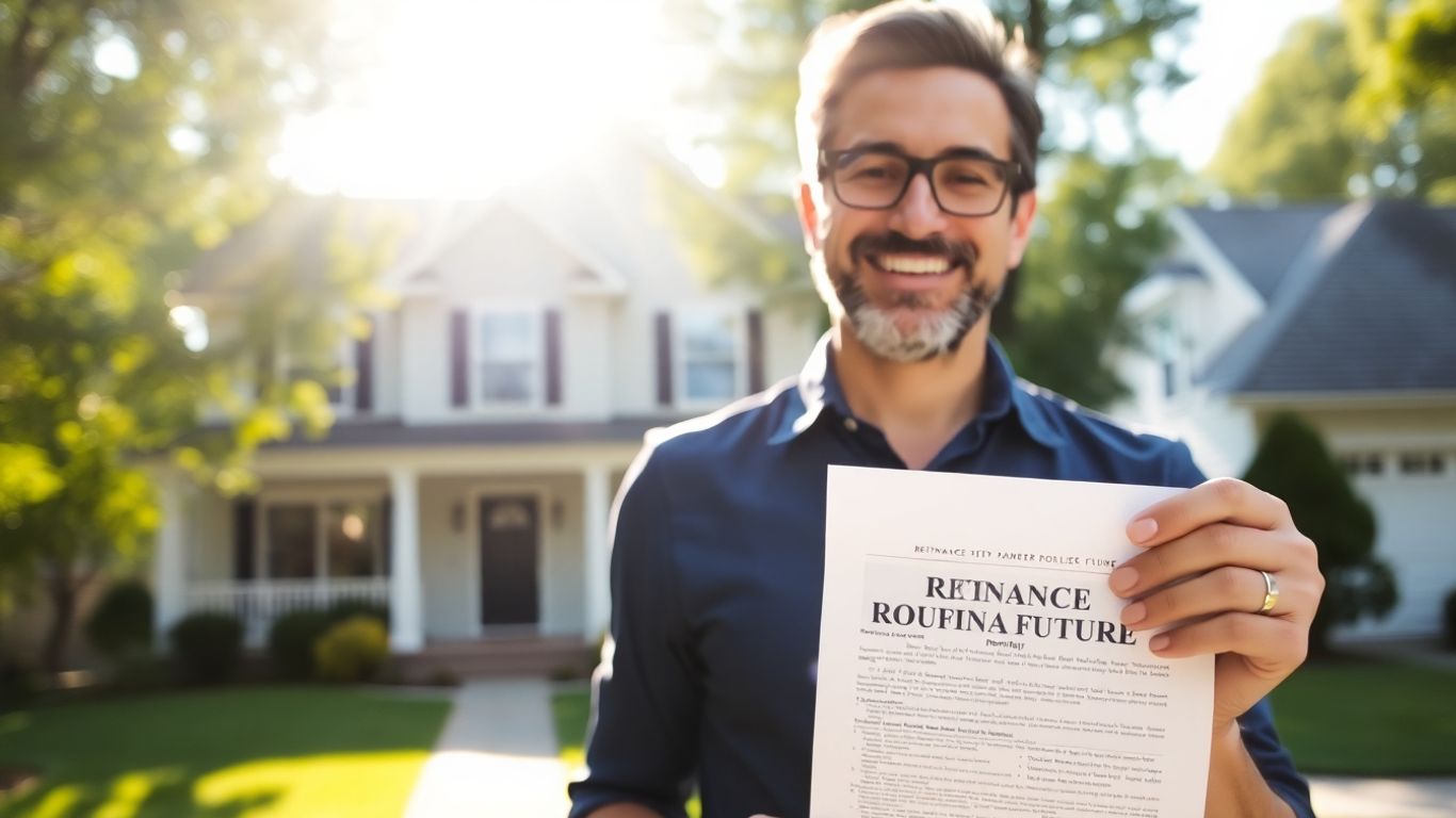 Homeowner with keys, happy about refinancing home equity loan.