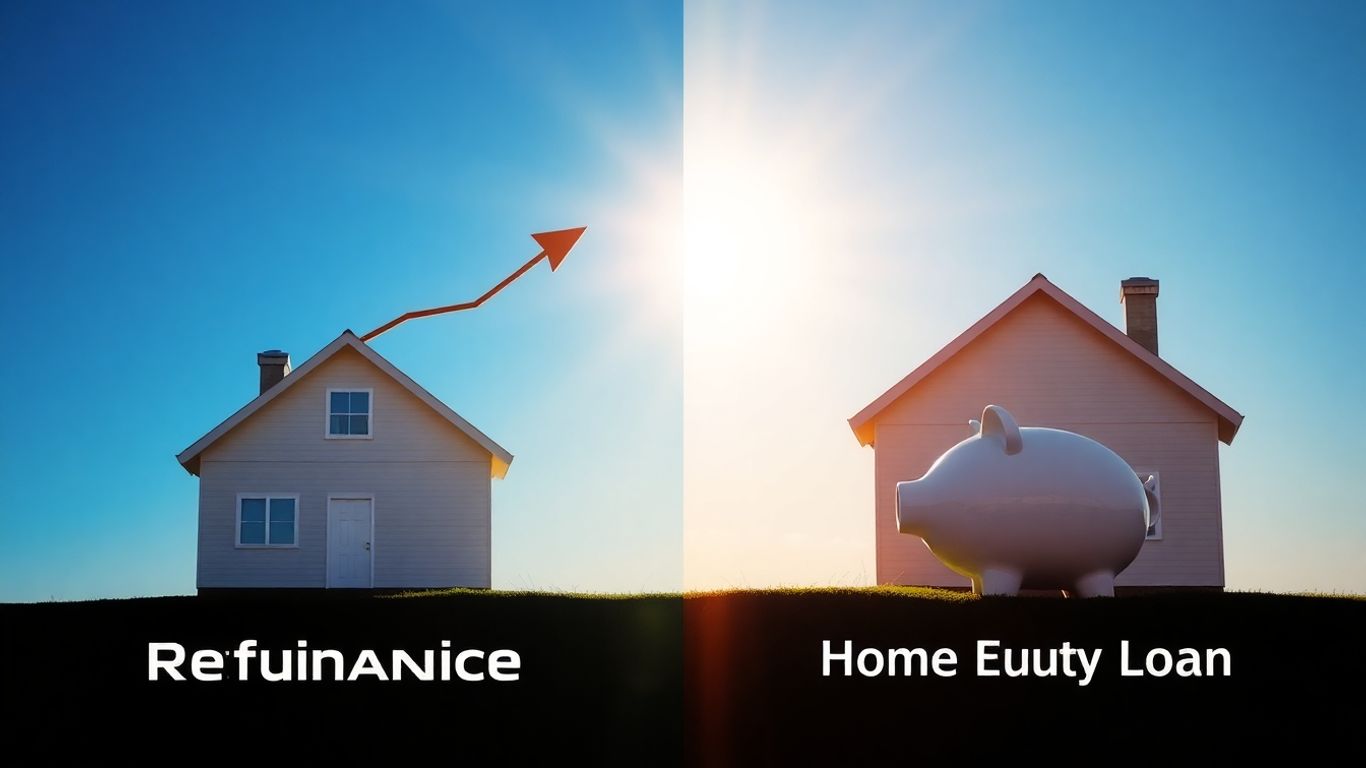 House with financial options: refinance vs. home equity loan.