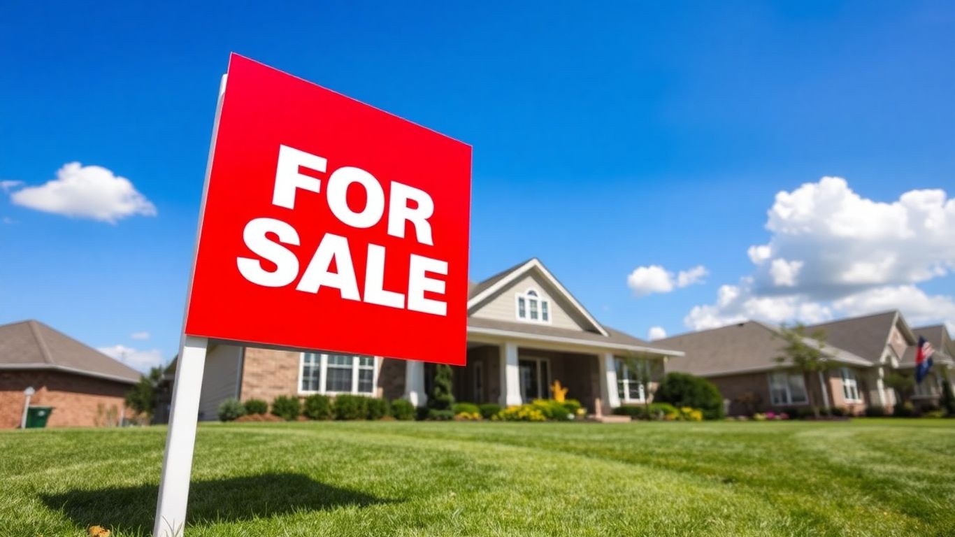 House with a for sale sign