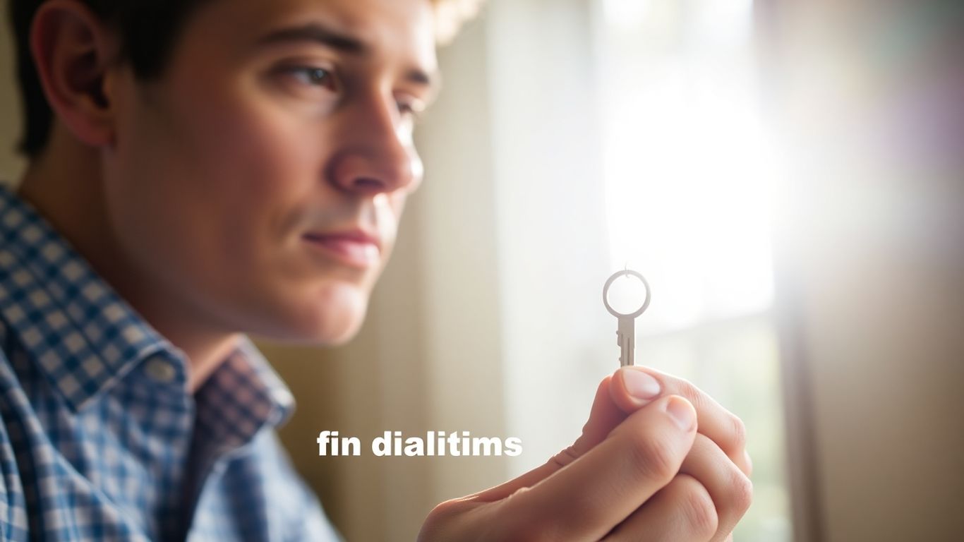 Person holding house key, considering refinance