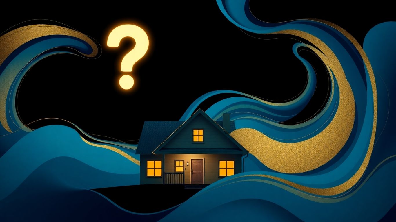 House with question mark above it