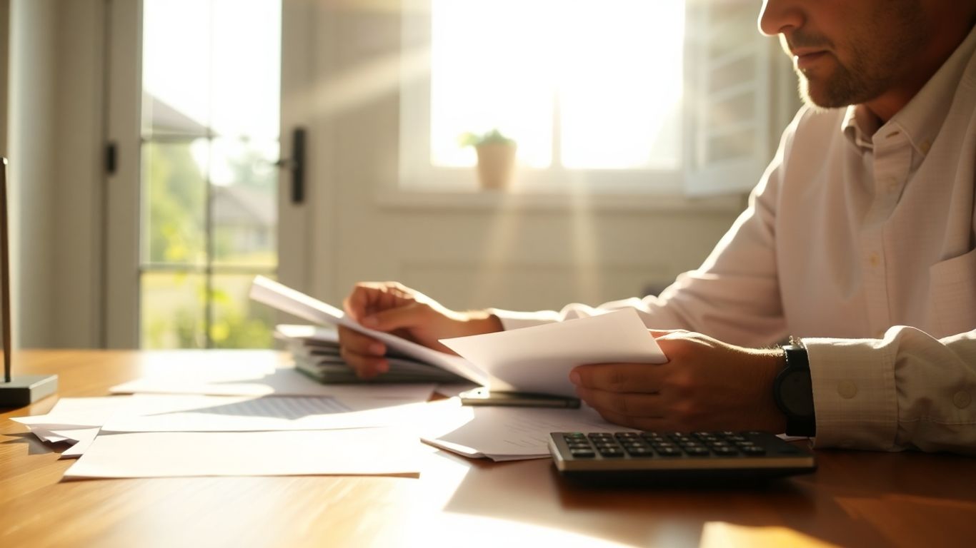 Homeowner reviewing mortgage refinance documents