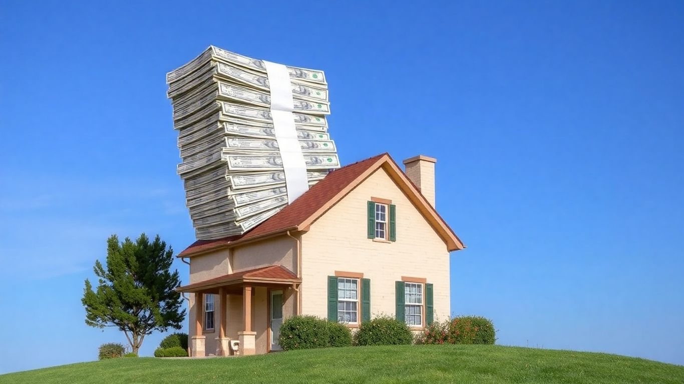 House with cash emerging from roof