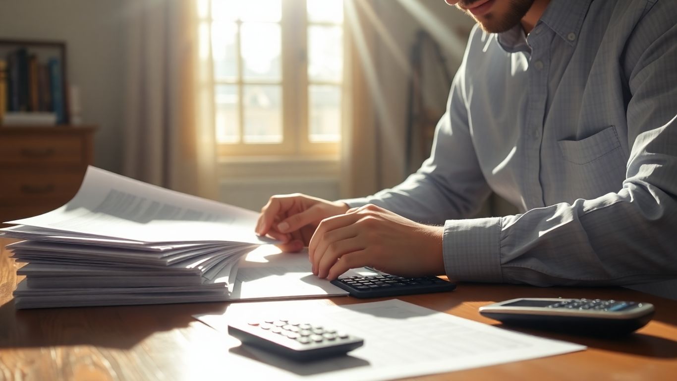 Homeowner reviewing mortgage refinance documents