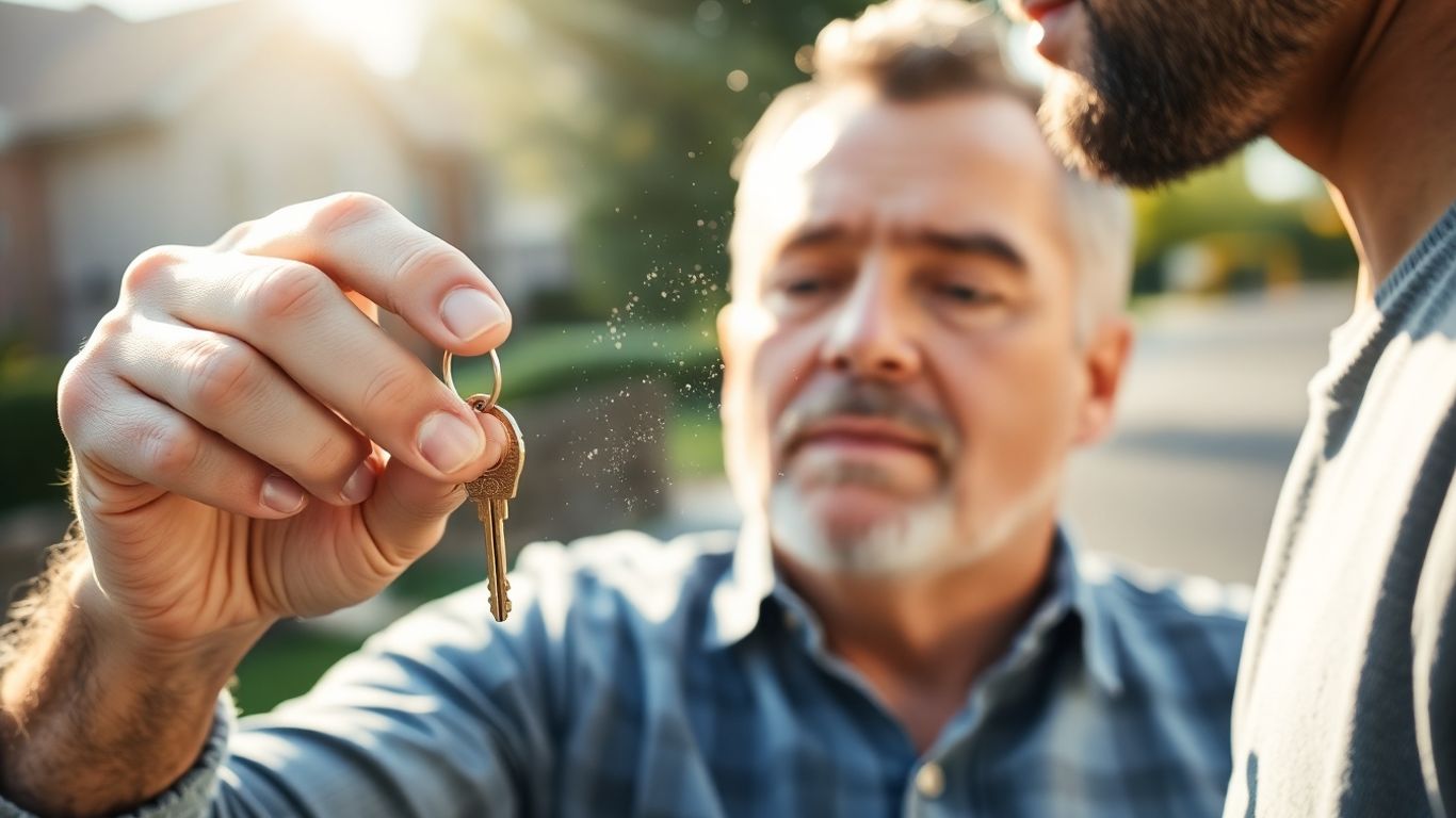 Homeowner with house key, considering refinancing.