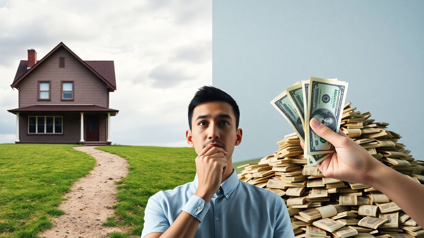 Homeowner choosing between cash and house equity.