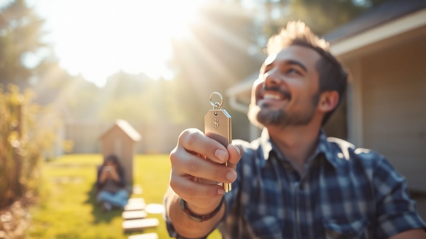 Homeowner with key, path to savings