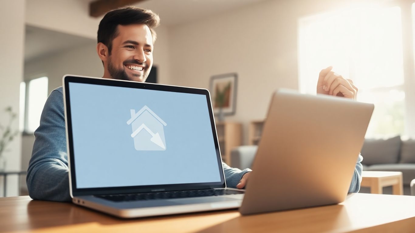 Person reviewing mortgage refinance options online.