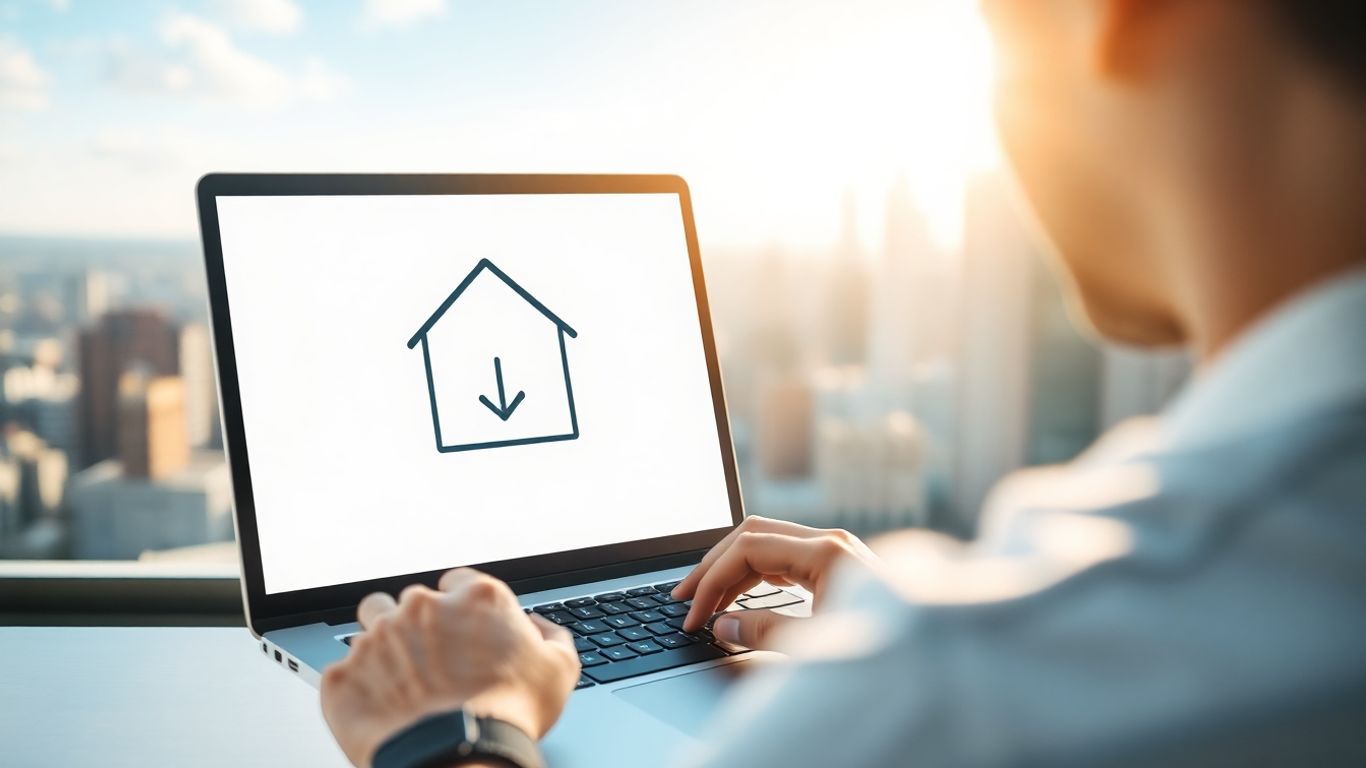 Online mortgage refinance savings concept