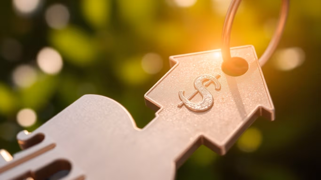 House key with dollar sign, symbolizing mortgage savings.