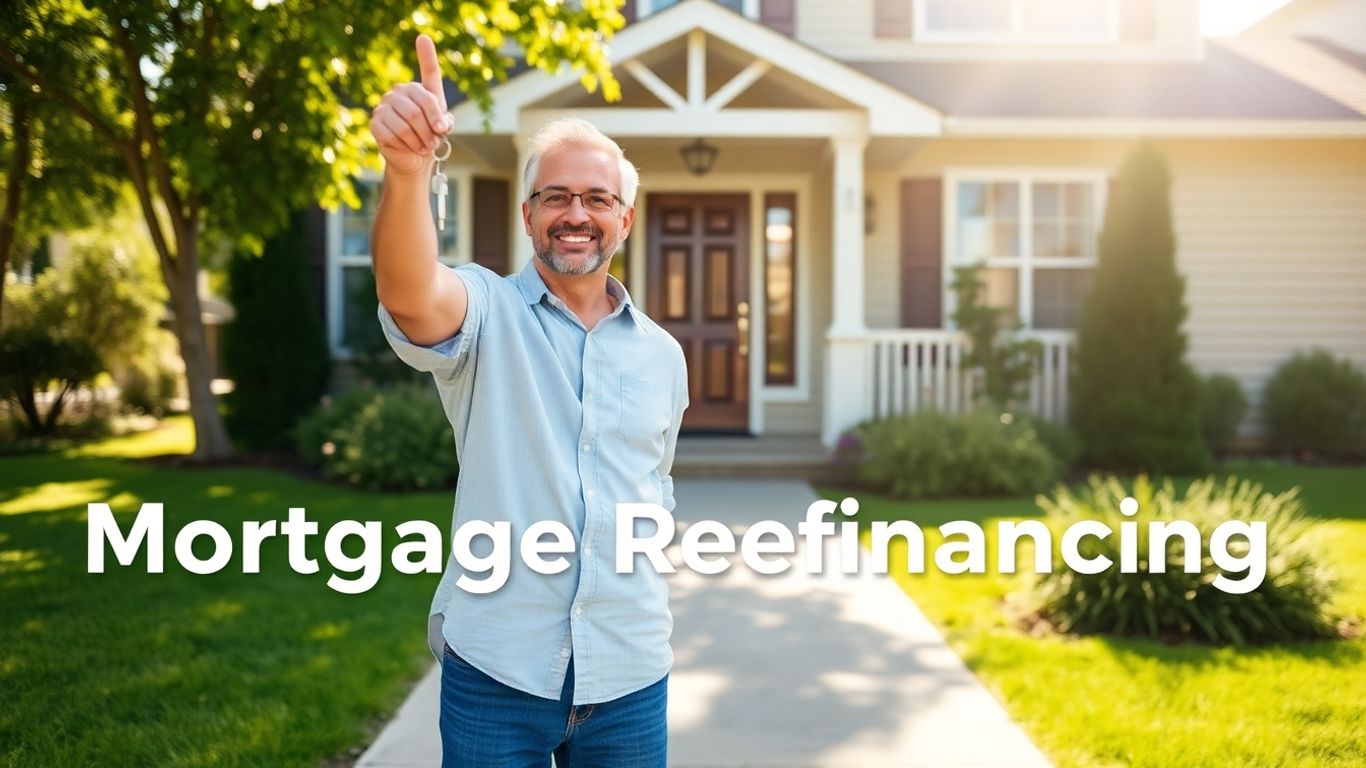 Homeowner with keys, happy about mortgage refinance.