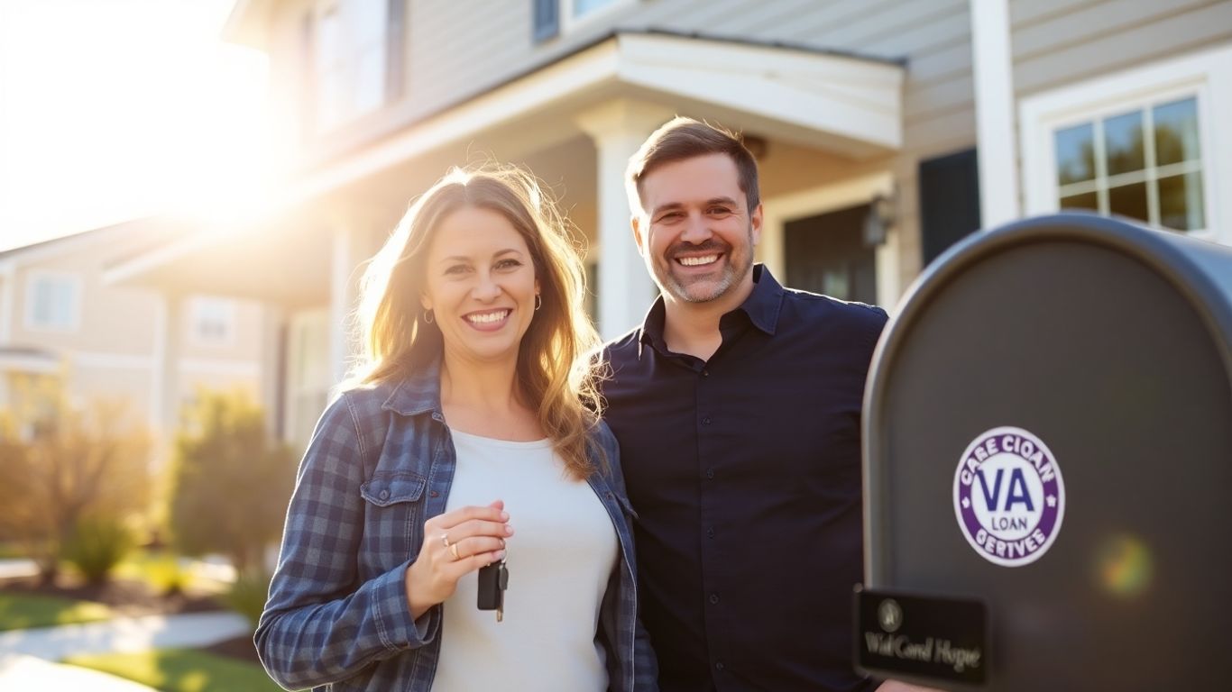 Couple with keys in front of home.