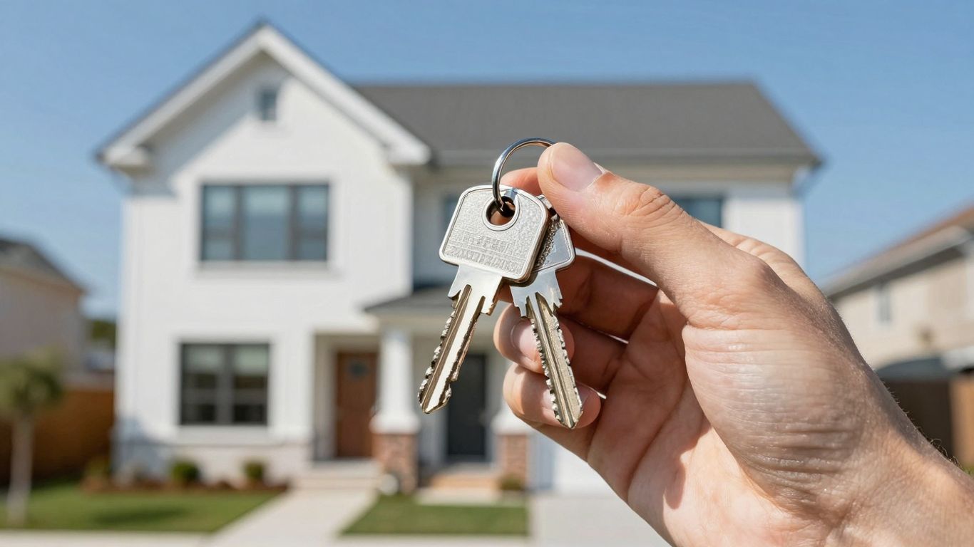 House key with sunlight, symbolizing homeownership and savings.