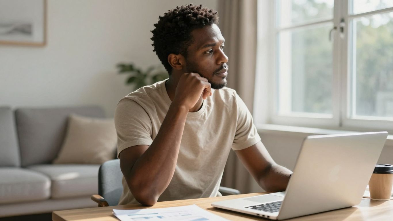 Homeowner contemplating mortgage refinance options.