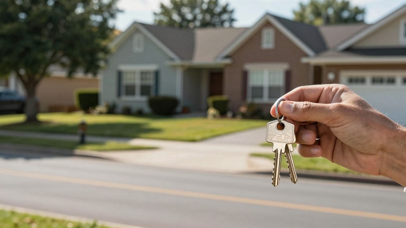 Homeowner with house key, considering mortgage refinance.