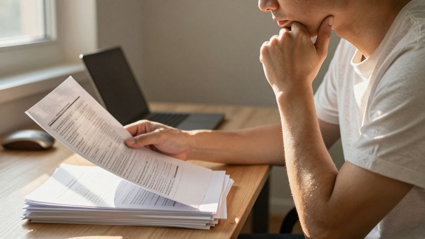 Person reviewing mortgage refinance documents during Chapter 13.