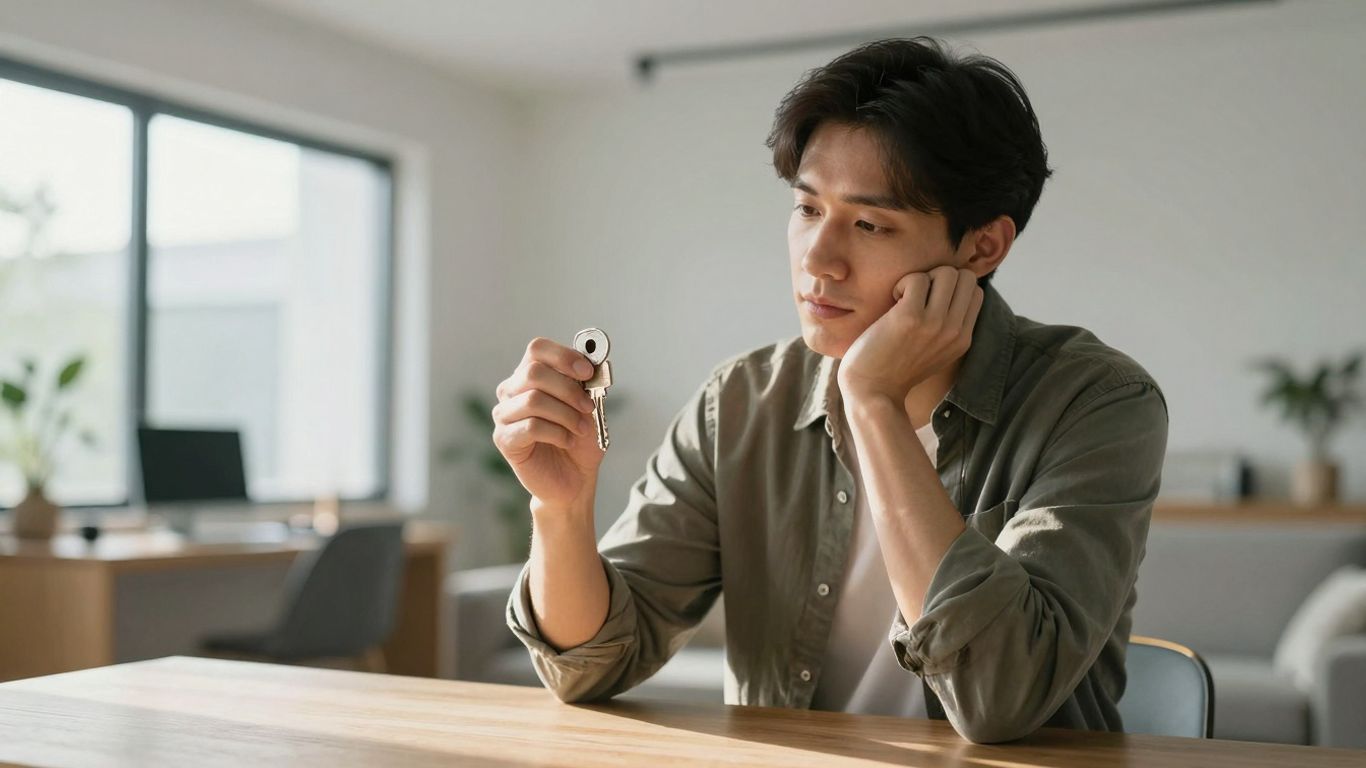 Homeowner considering refinancing a home loan.