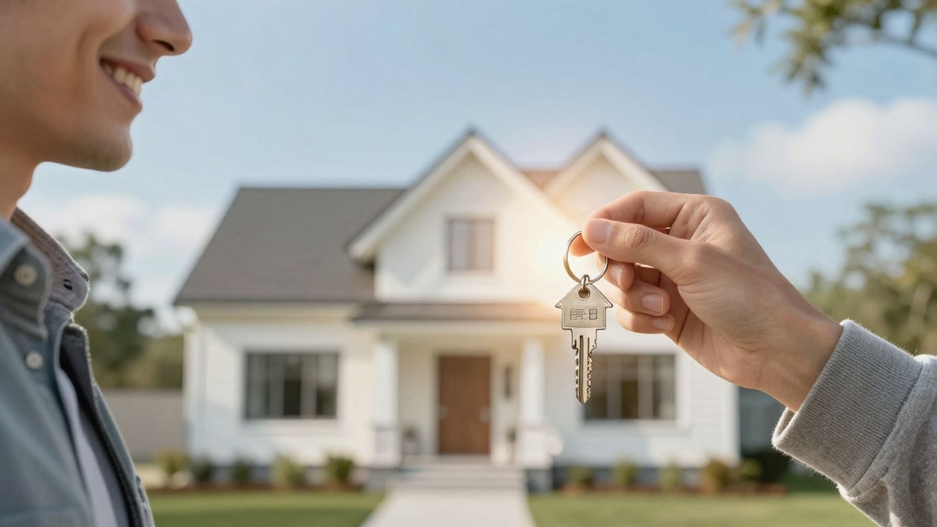 Person holding house key with VA refinance mortgage rates