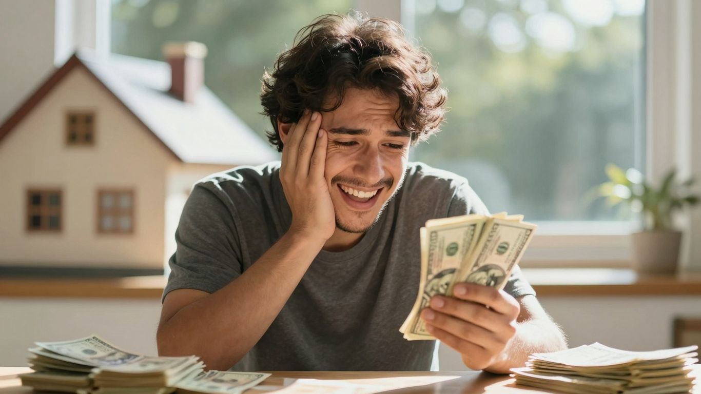 Homeowner saving money on mortgage refinance