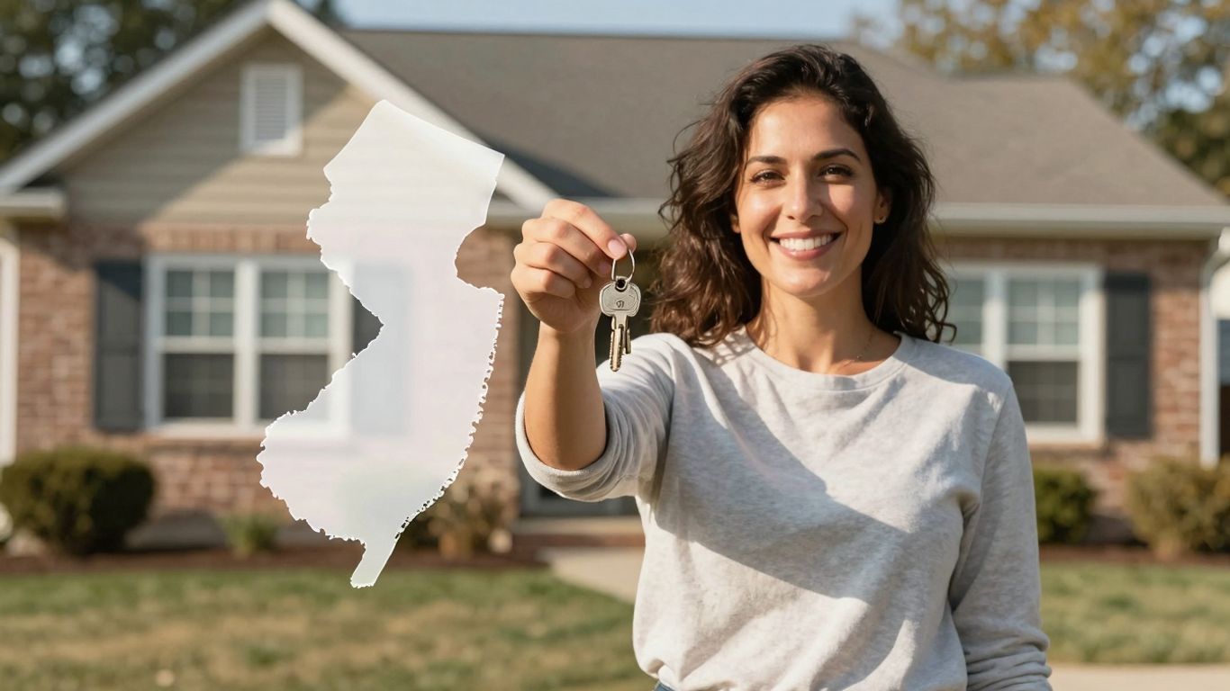 New Jersey homeowner with house key, symbolizing mortgage savings.