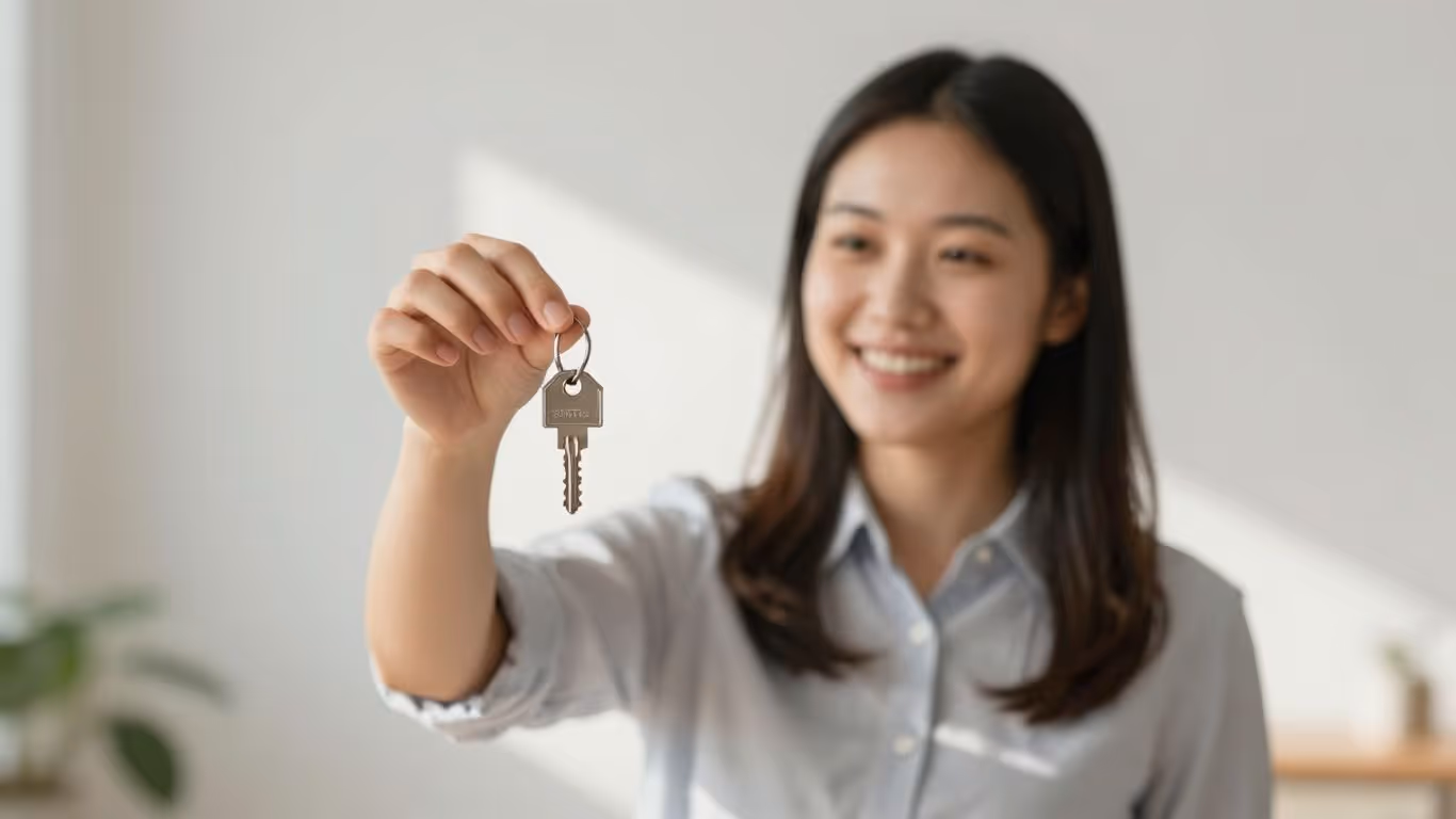 Homeowner with house key, financial opportunity.