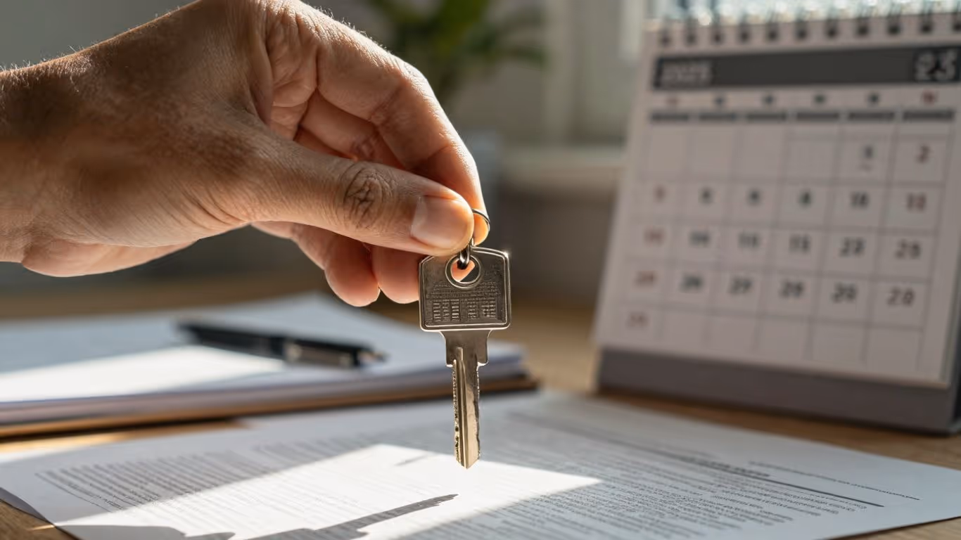 Homeowner considering a house key for mortgage refinance.