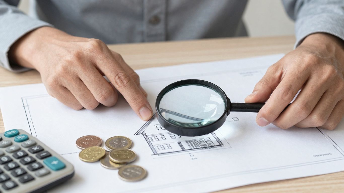 Homeowner reviewing mortgage refinance options with financial tools.