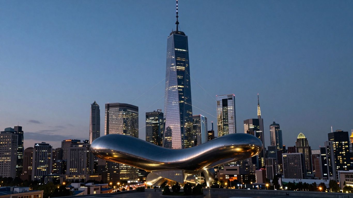 Commercial real estate debt market cityscape with financial connections.