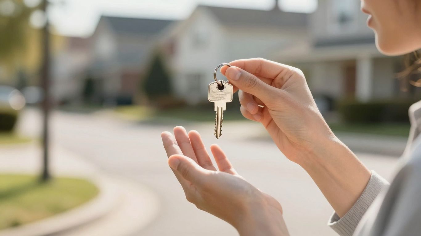 Homeowner considering a house key for mortgage refinance.