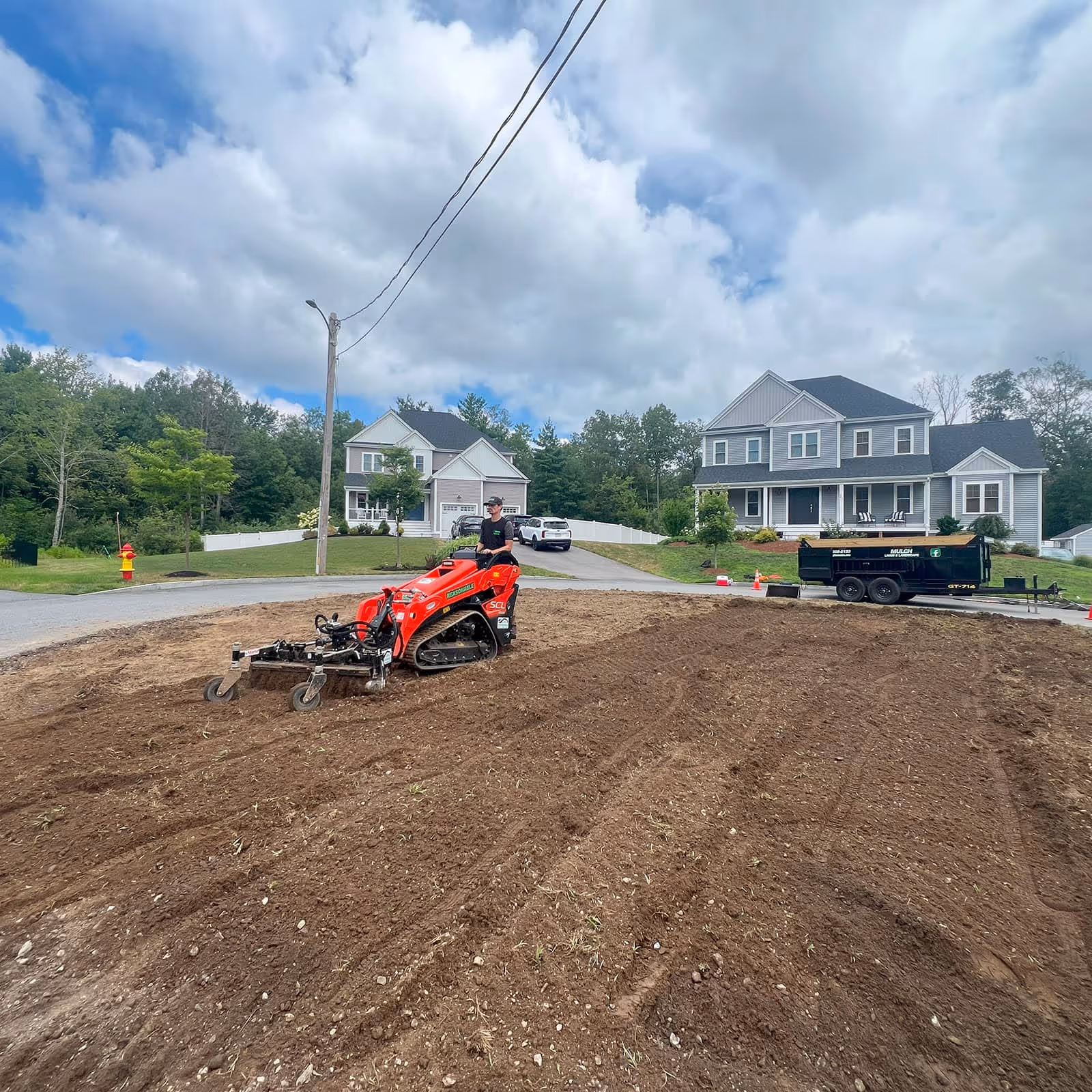 O’Flaherty Lawn Care sod install prep in Attleboro Massachusetts