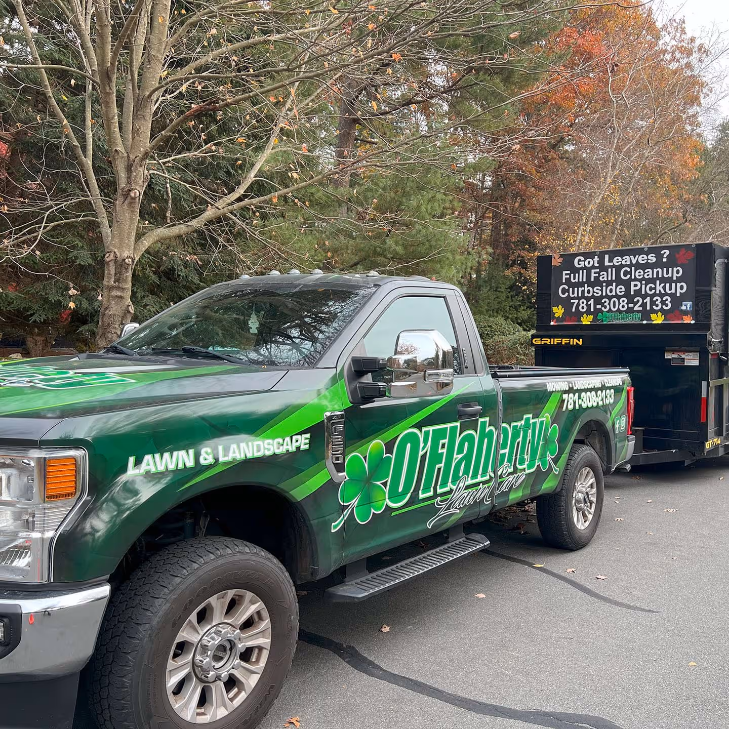 O’Flaherty Lawn Care landscaping and lawn care truck