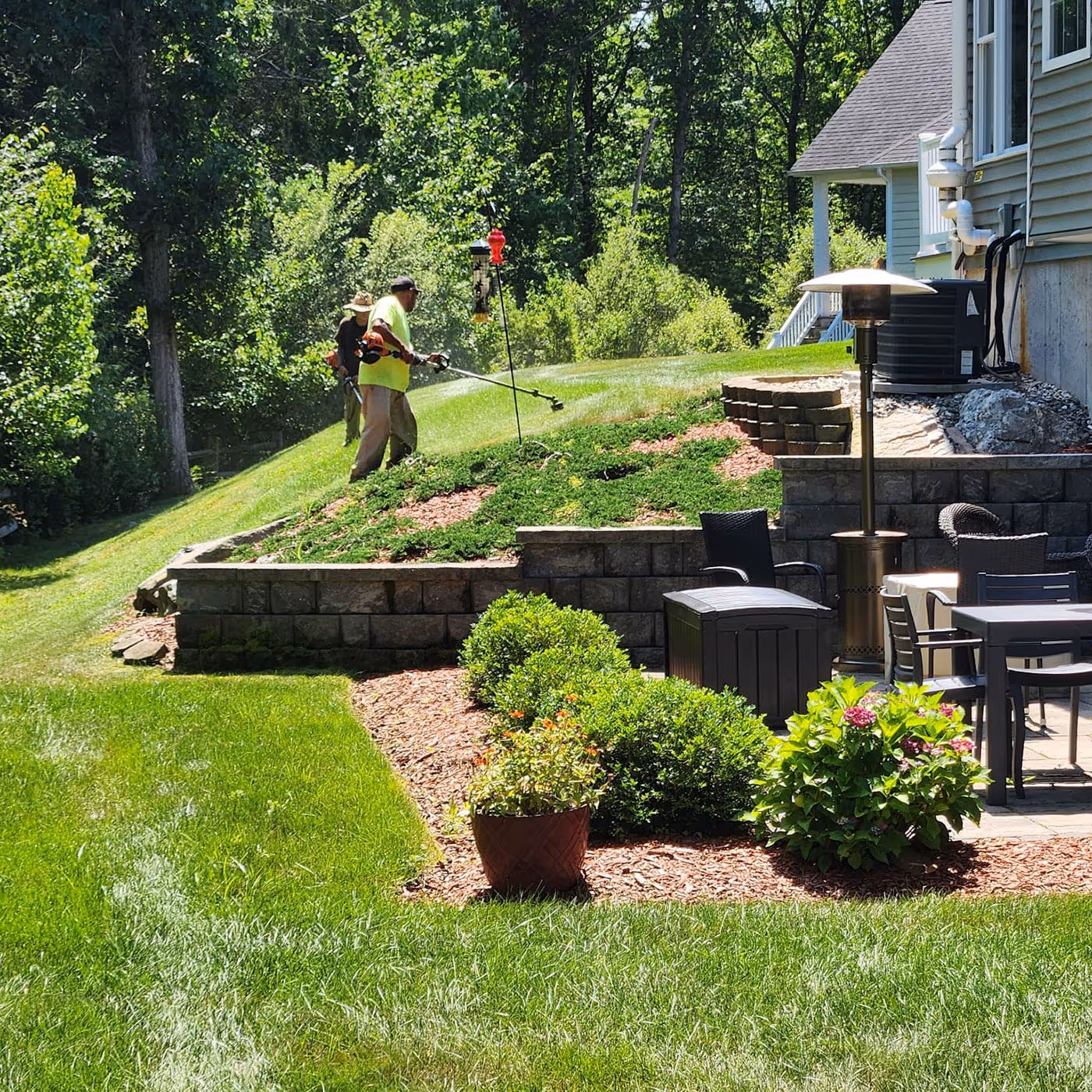 Professional landscaping near me plantings and mulch installation