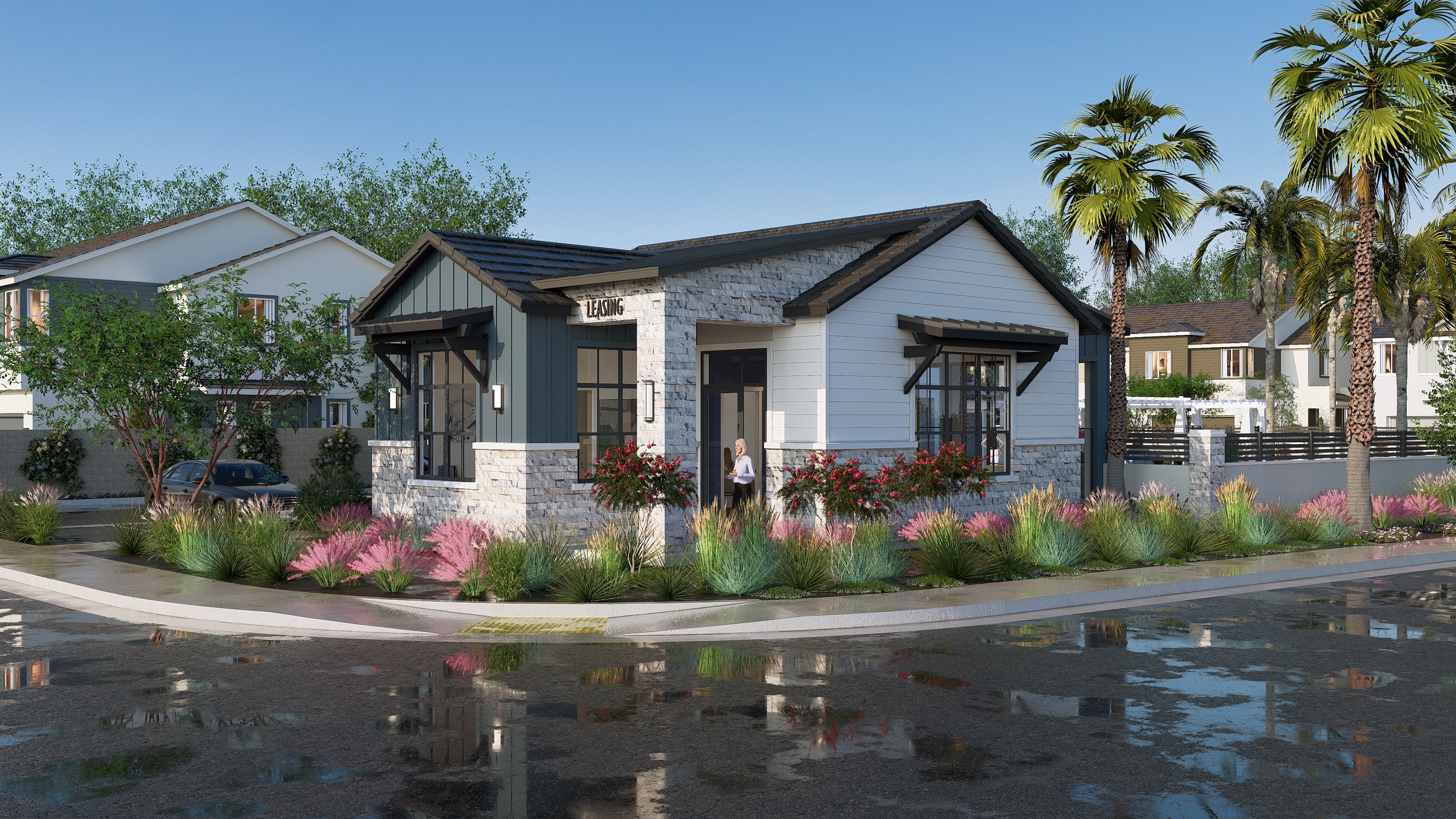 Exterior of apartment buildings