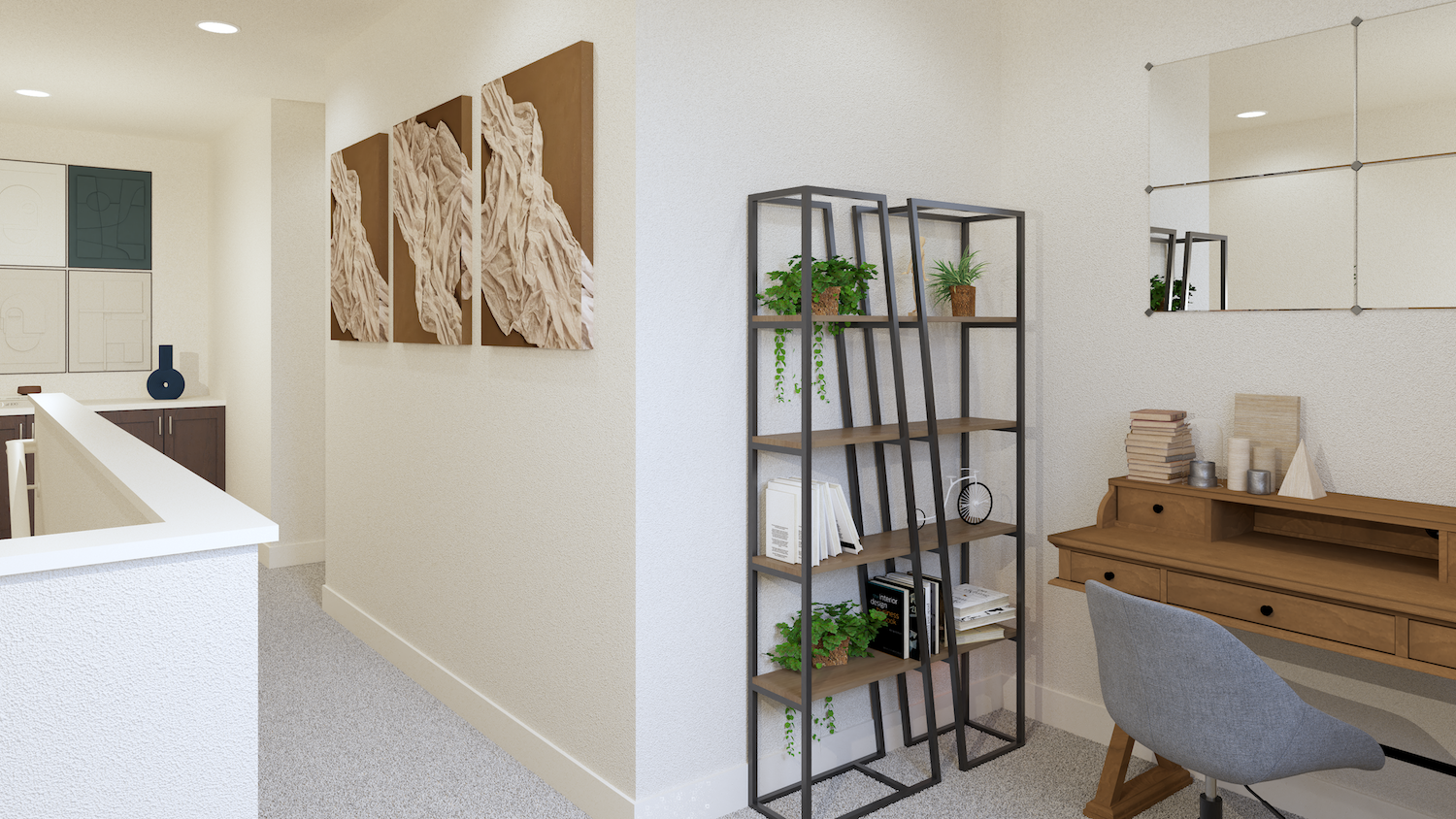 Three photos hanging on the wall