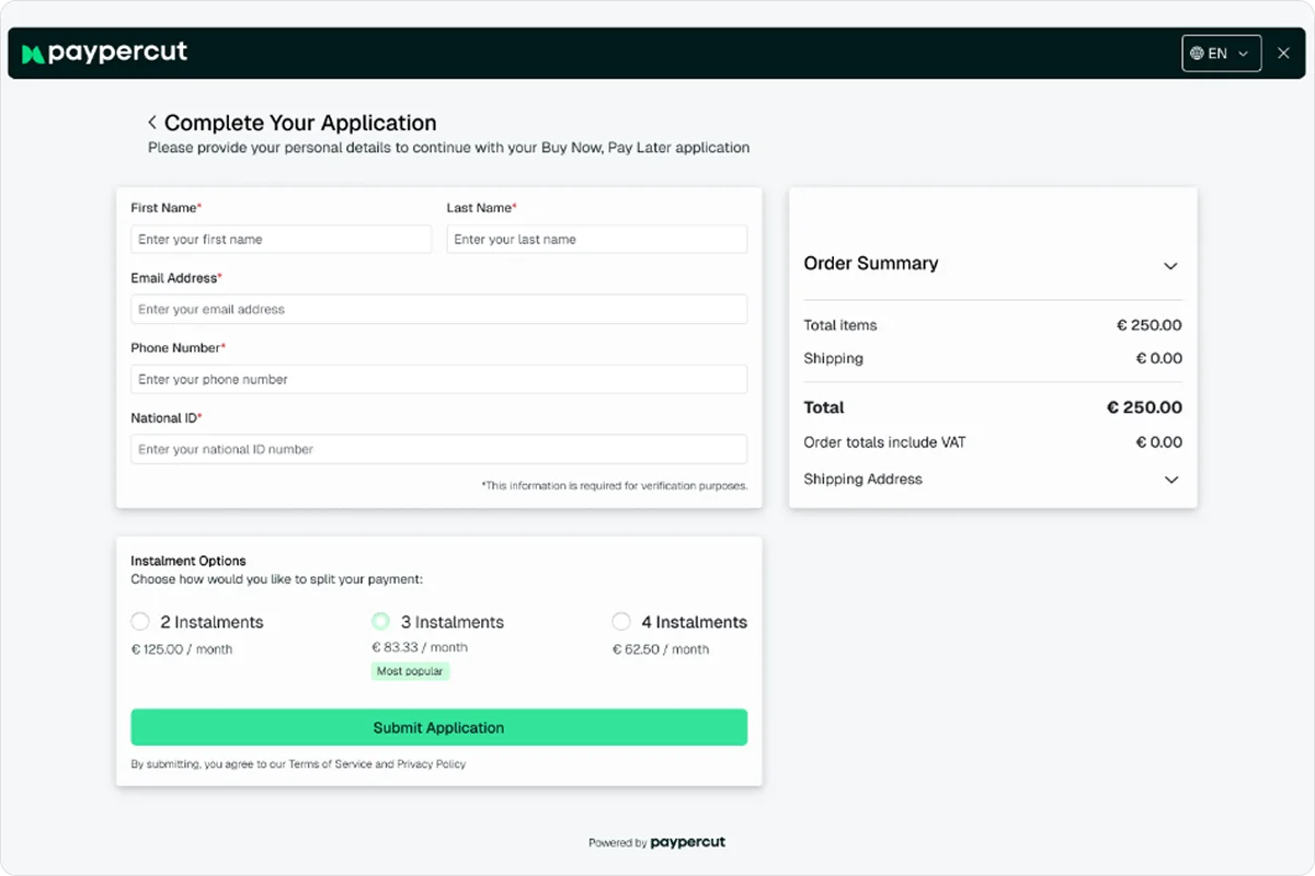 paypercut-application-example