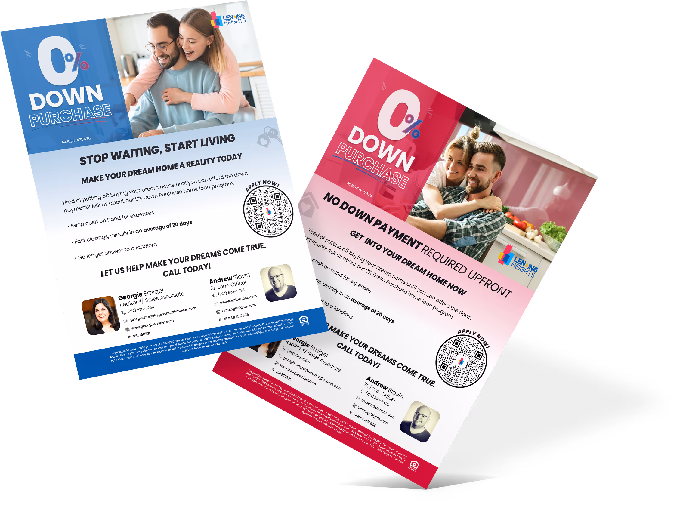 Mortgage product flyers mockup