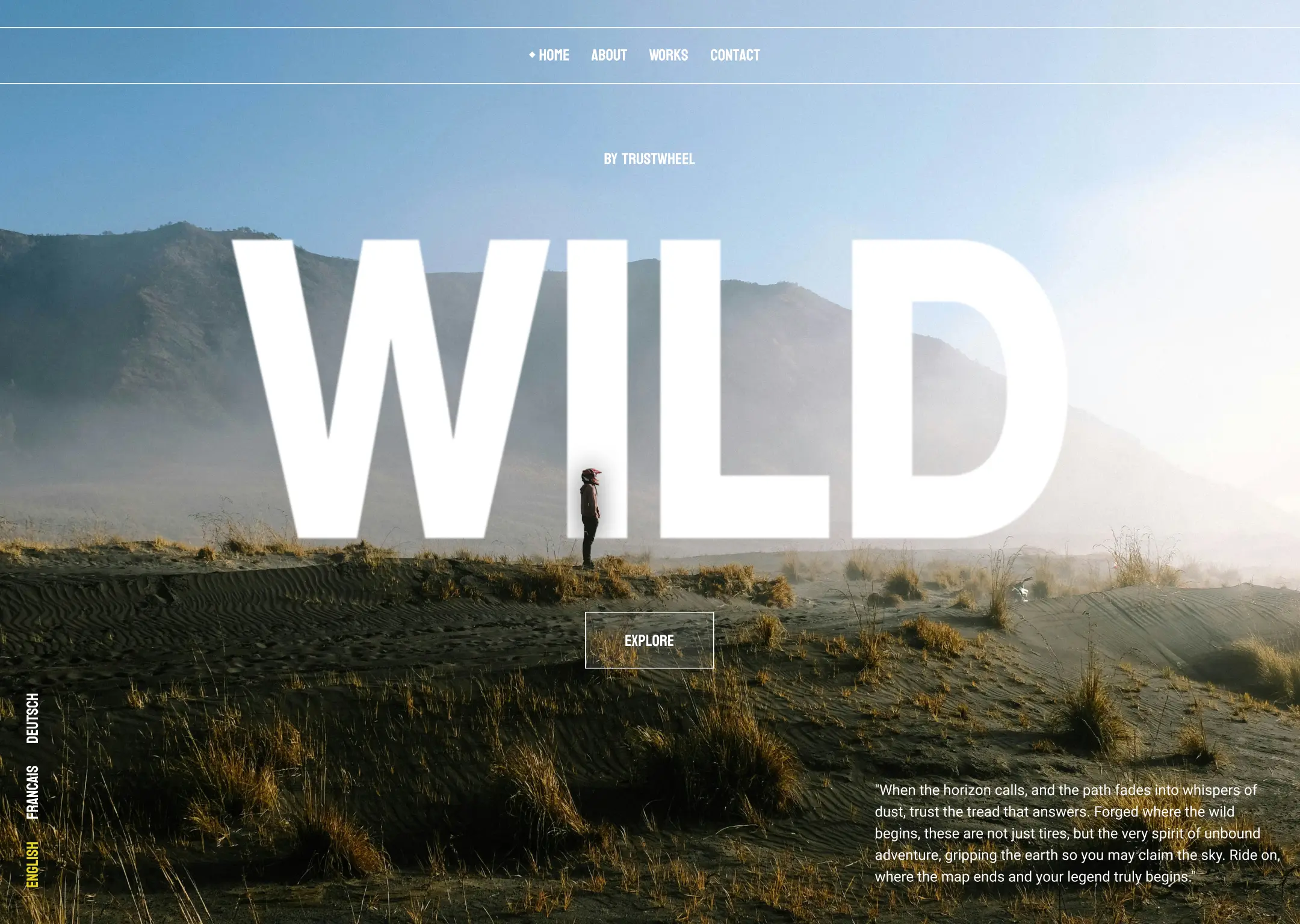 Imposant header d'une page d'acceuil.