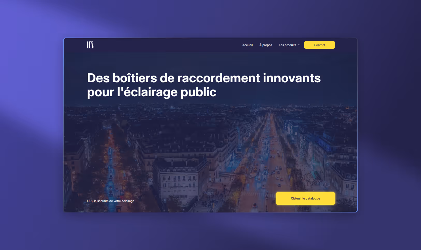 Le Header de la page d'acceuil LES