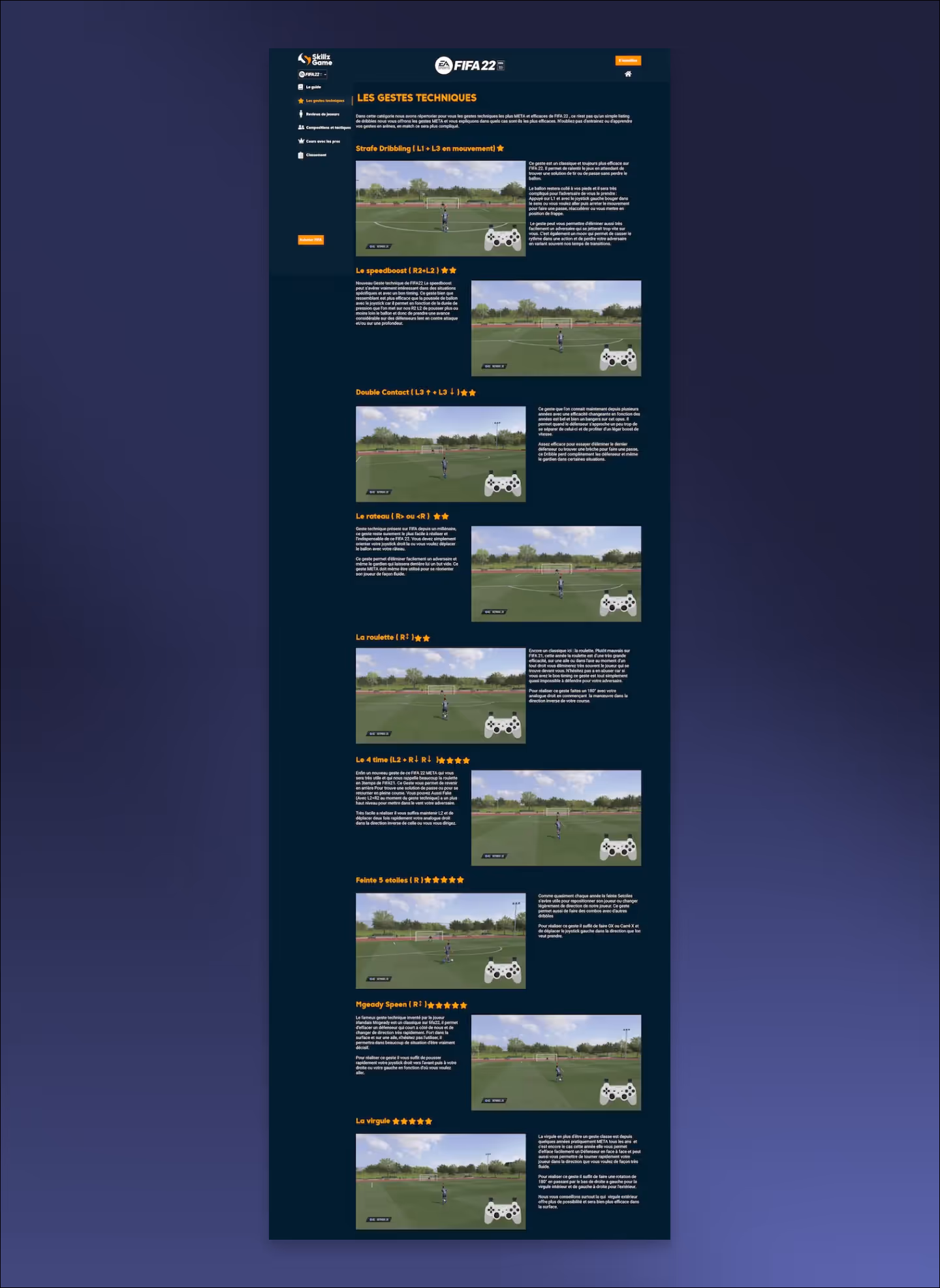 Design de la frame d'une page tuto venant de figma