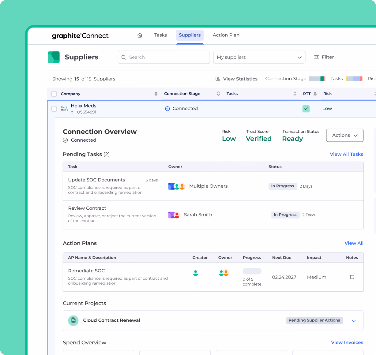 Graphite's supplier connection overview.