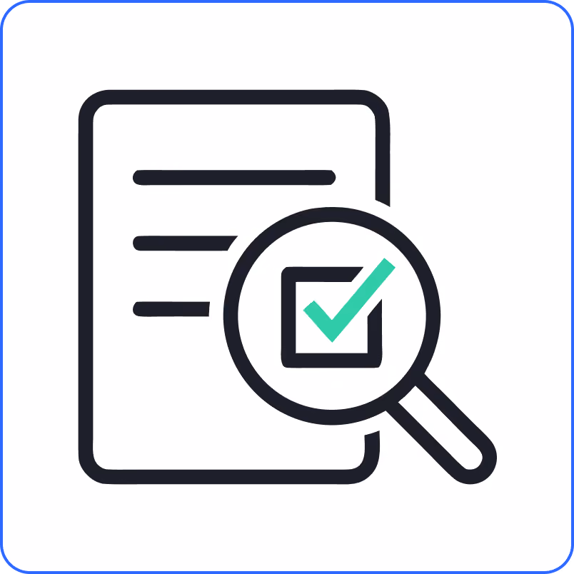 Magnifying glass searching a document