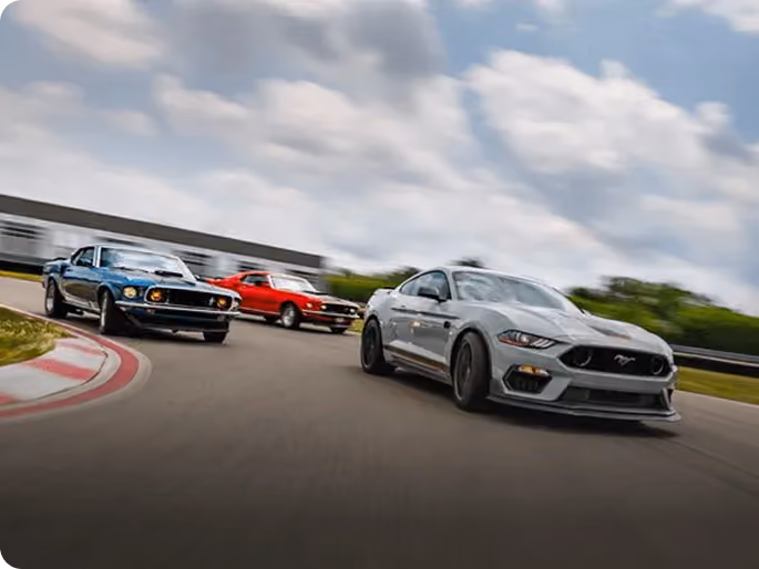Vehicles racing around a track