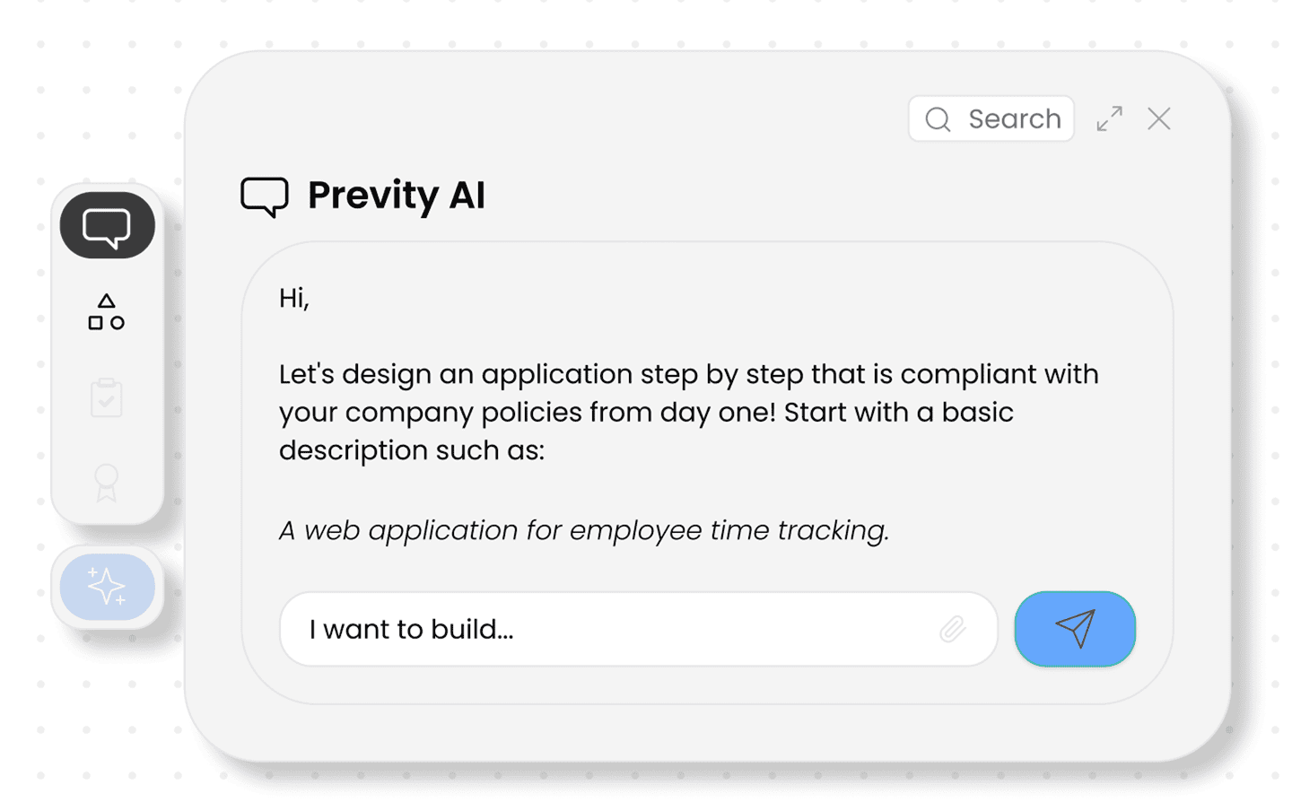 Hi Marcus, what application do you want to build today? Let’s start with some basic description such as: A customer relationship management system for tracking sales opportunities and client interactions.
