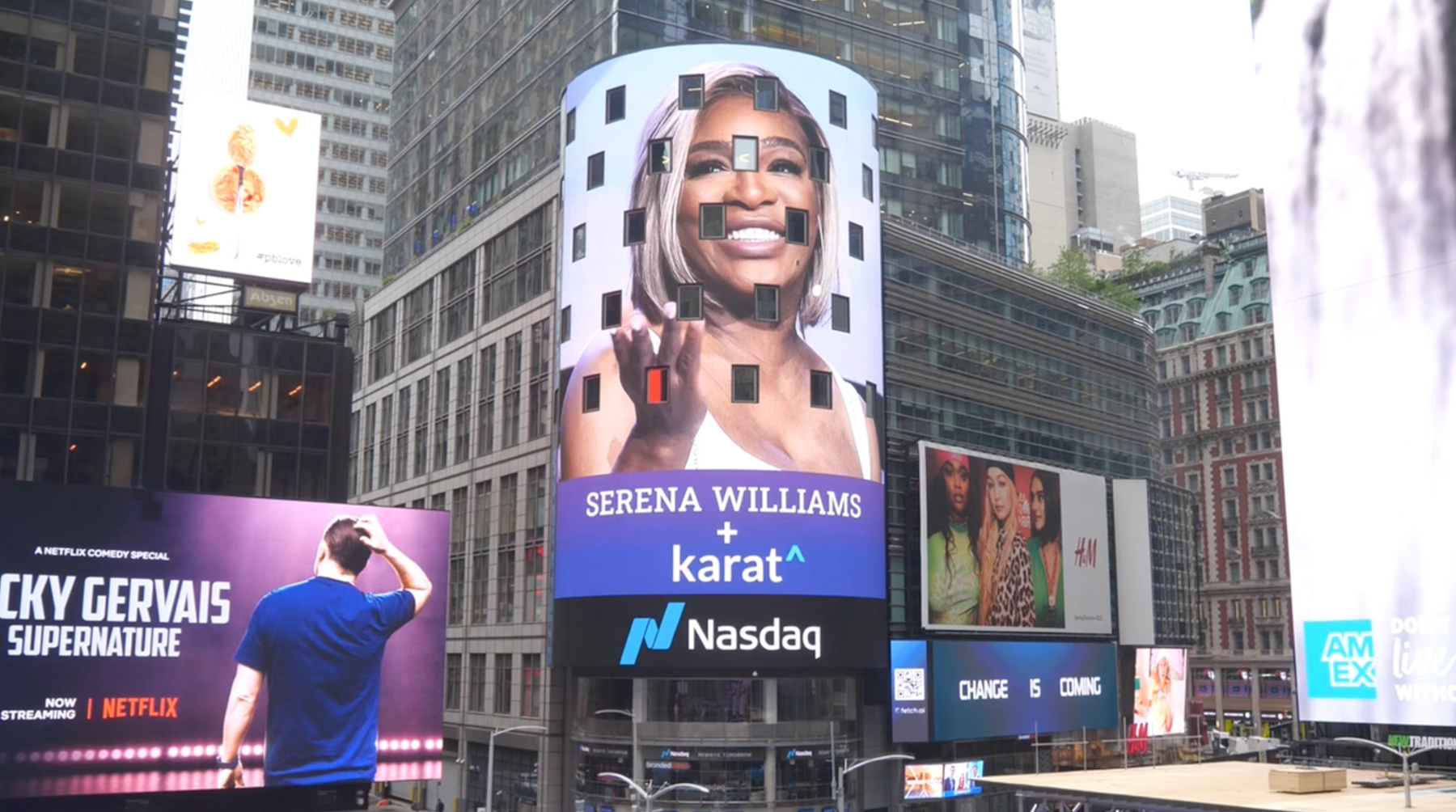 Wilbron Designed, Time square, Serena Williams, Nasdaq