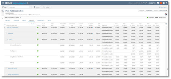 Expenses Consultants Calandar