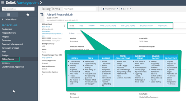 Billing Terms Options