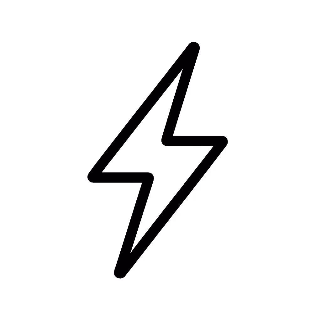 Black outline of a lightning bolt symbol on a transparent background.