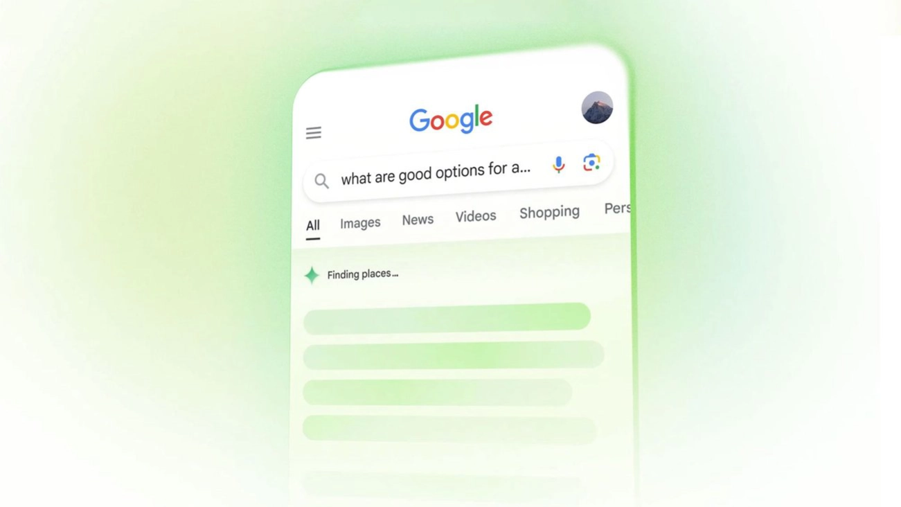 Google Search on a mobile device, with an AI Overview being generated at the top of the page